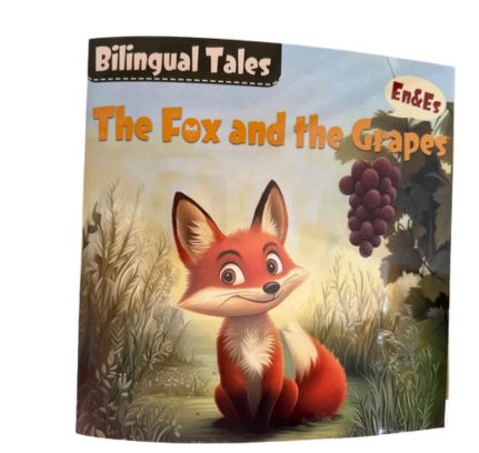 Dwujęzyczna książka- angielski, hiszpański. The fox and the grapes