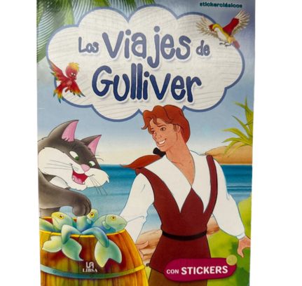 Los viajes de Gulliver- książka z naklejkami, hiszpański