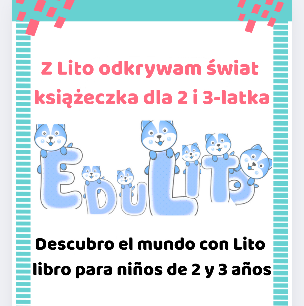 Kolorowa książeczka aktywnościowa po hiszpańsku dla 2-3 latków