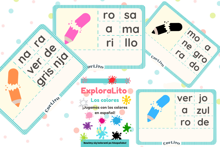 Kolory po hiszpańsku – układanie sylab i pisanie nazw kolorów