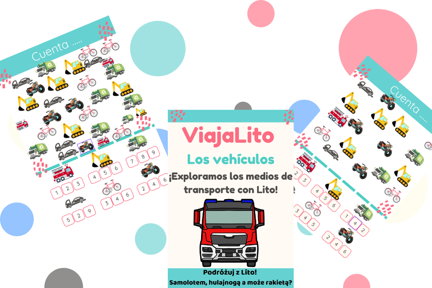 Transport i liczenie po hiszpańsku – Gra z kolorowymi obrazkami