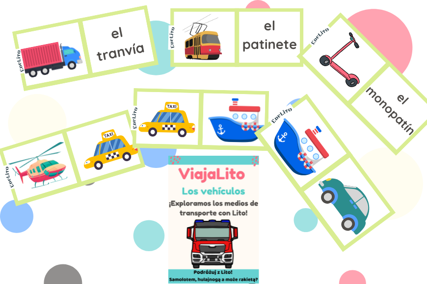 Transport po hiszpańsku – Gra Domino (2 wersje)