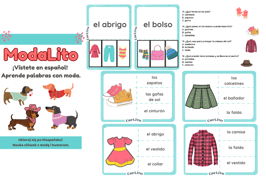 Ubrania - quiz (3 wersje)