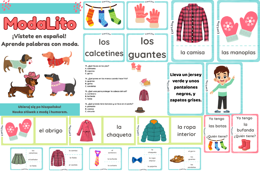 Ubrania - Pakiet gier i zabaw po hiszpańsku
