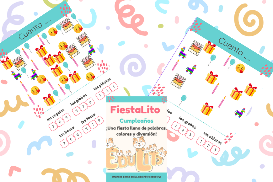 Urodziny i liczenie po hiszpańsku – Gra z kolorowymi obrazkami 