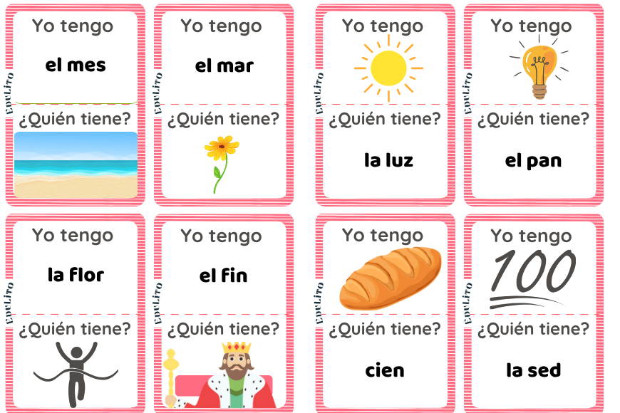 Wyrazy jednosylabowe - gra "Ja mam... kto ma?" (2 wersje)